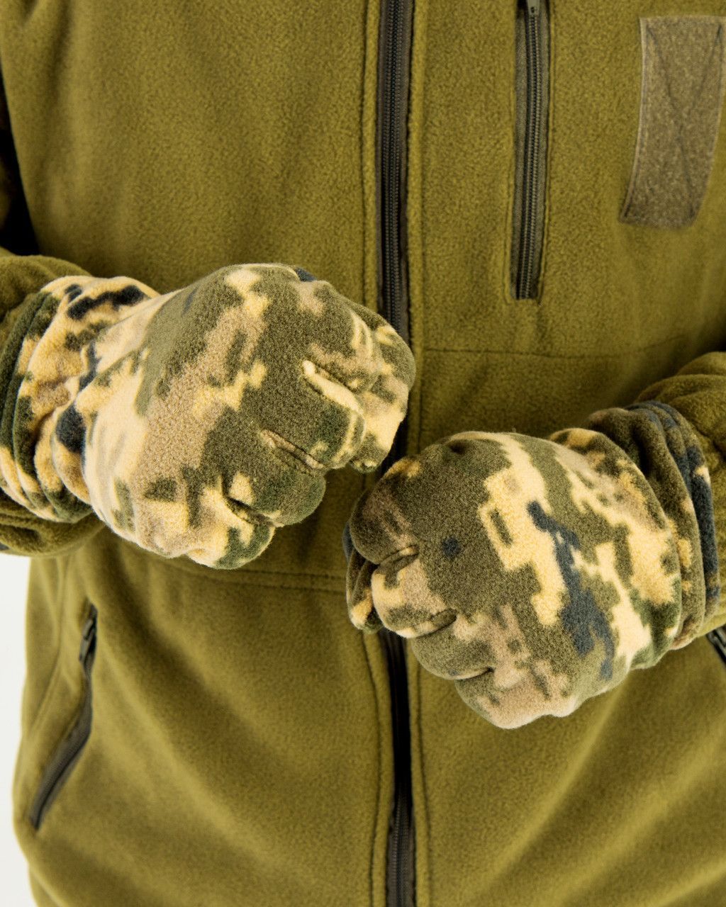 Рукавички зимові чоловічі утеплені флісові, колір піксель (перчатки_флис_пикс М)