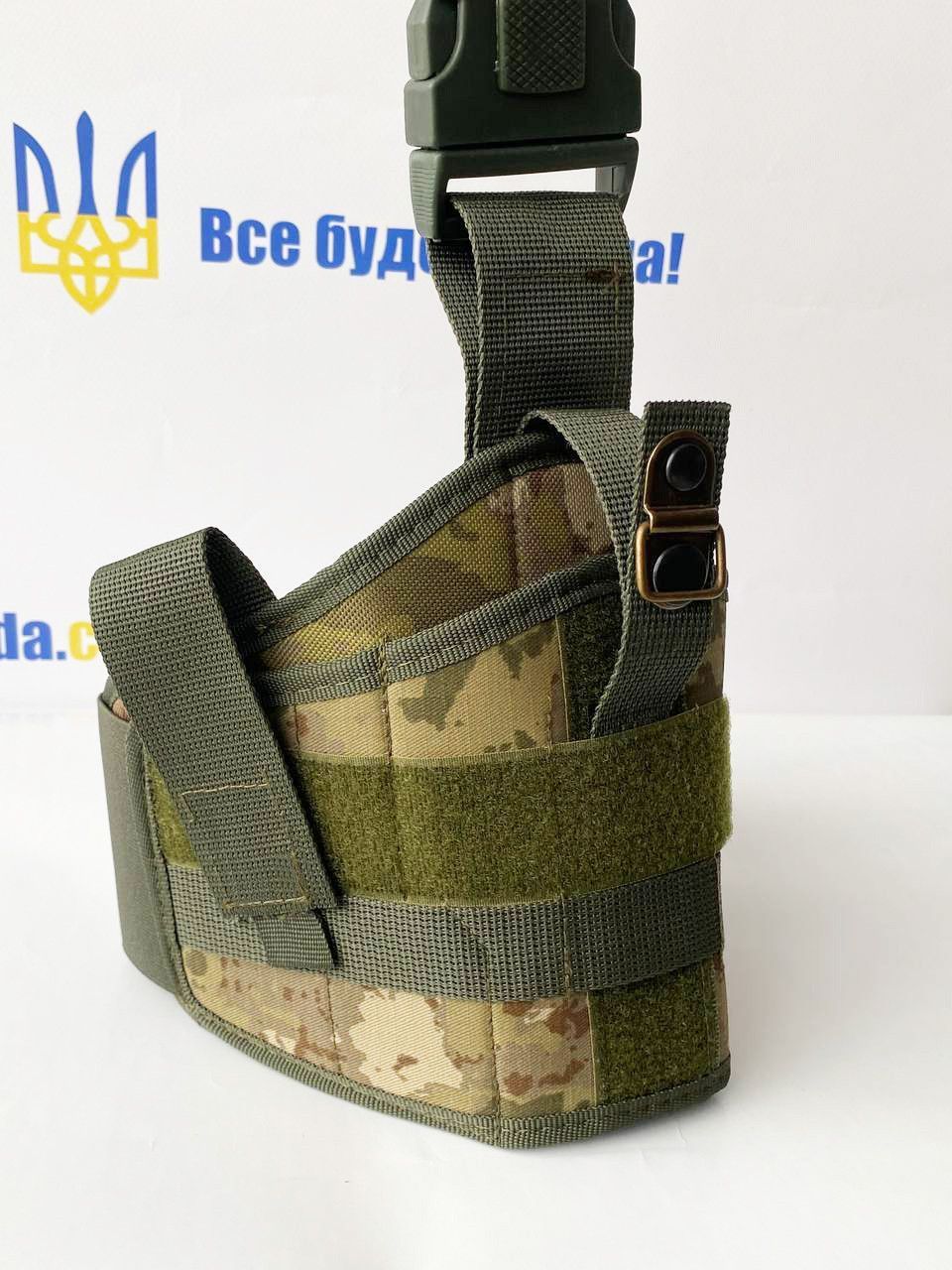 Кобура стегнова метод кріплення липучка, 2 відділення для магазинів, колір Атакс (кобура Атакс с липучкой)