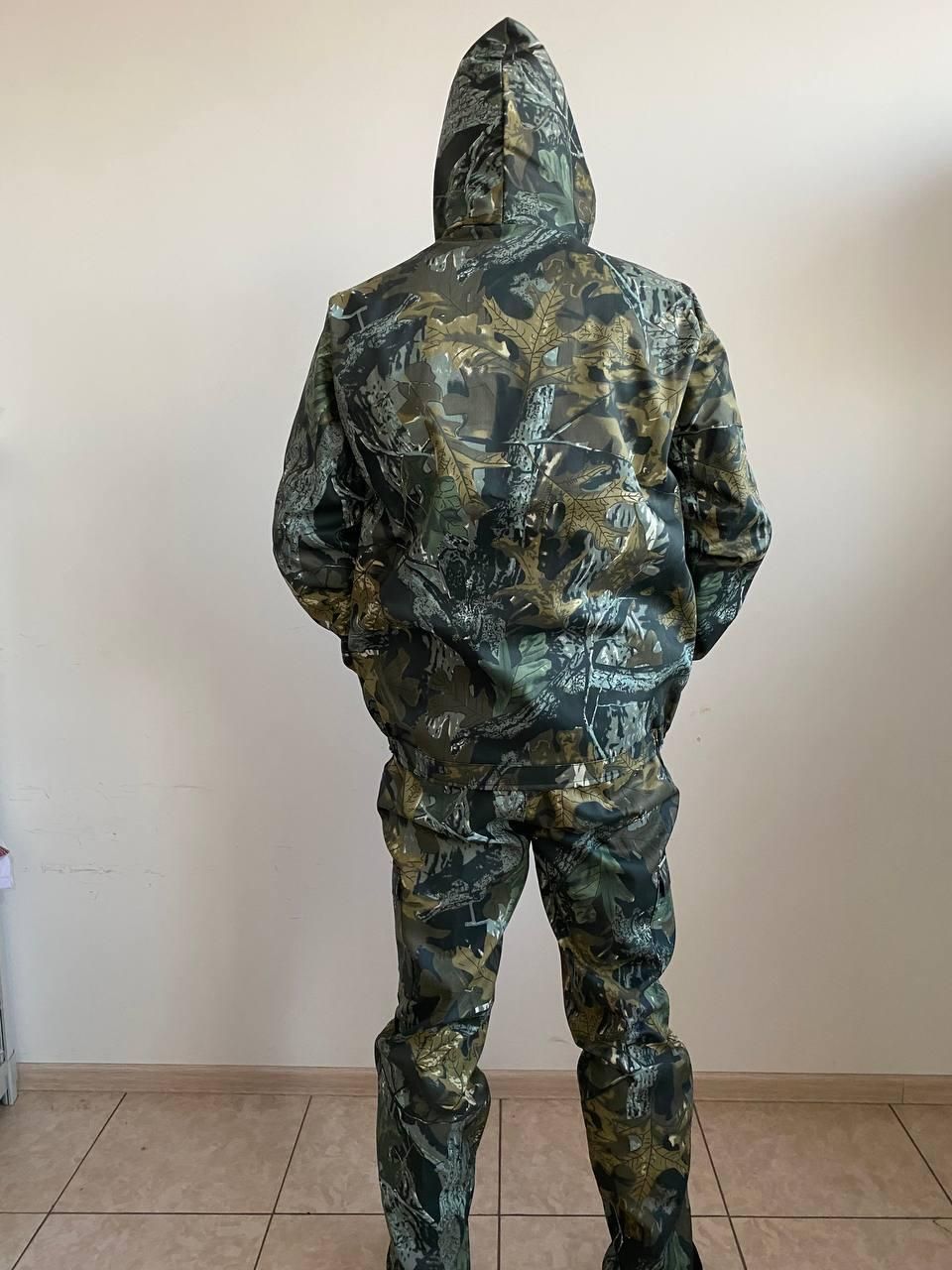 Костюм камуфляжный для охоты и рыбалки расцветка Дуб Зеленый, куртка с капюшоном (костюм ндарсон дуб зел_48)