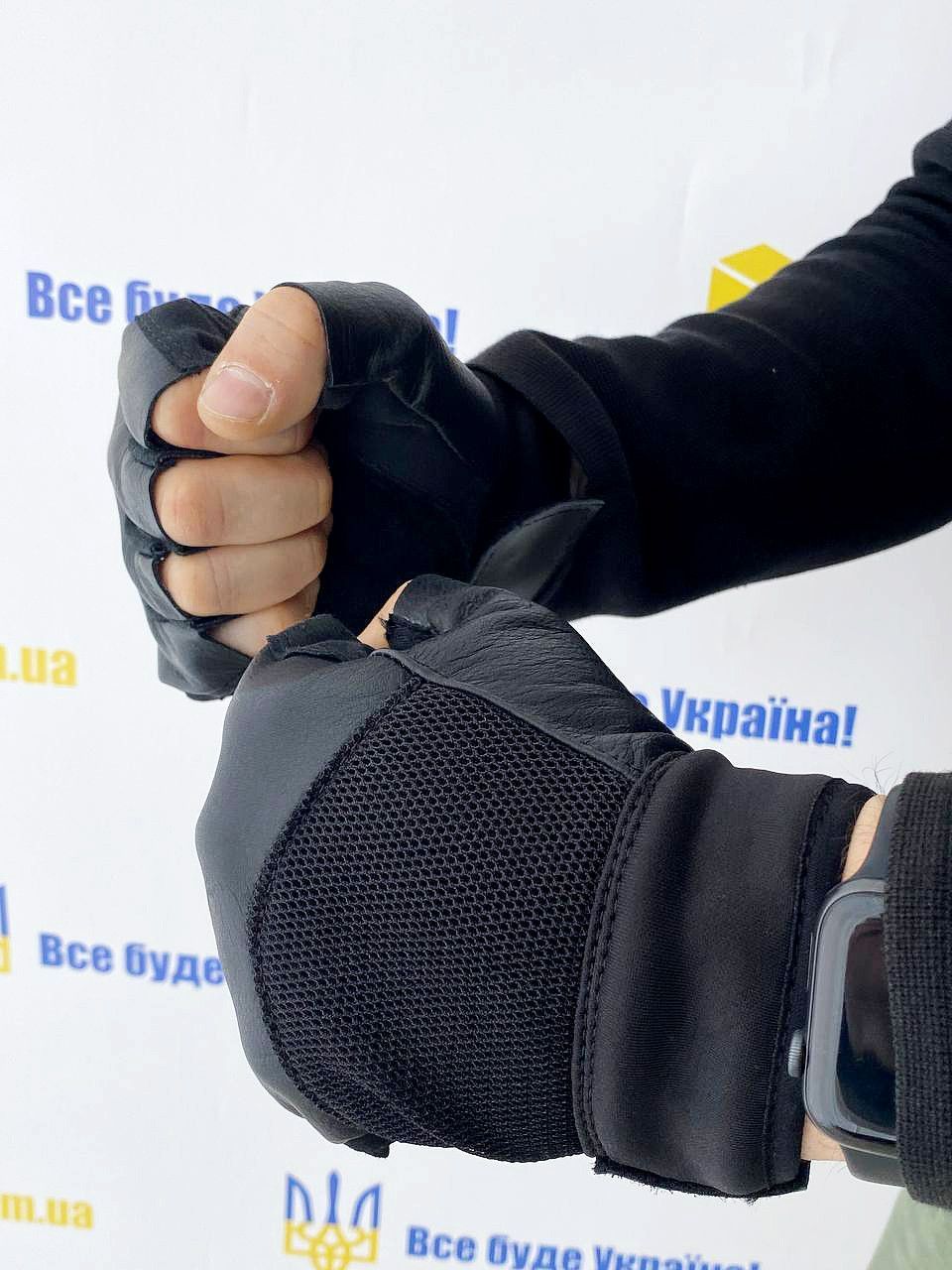 Тактичні рукавички Відкриті безпалі колір чорний розміри L(23-27 см) - ХL(24-26 см)-XXL(26-27 см) (Тактические перчатки черн)