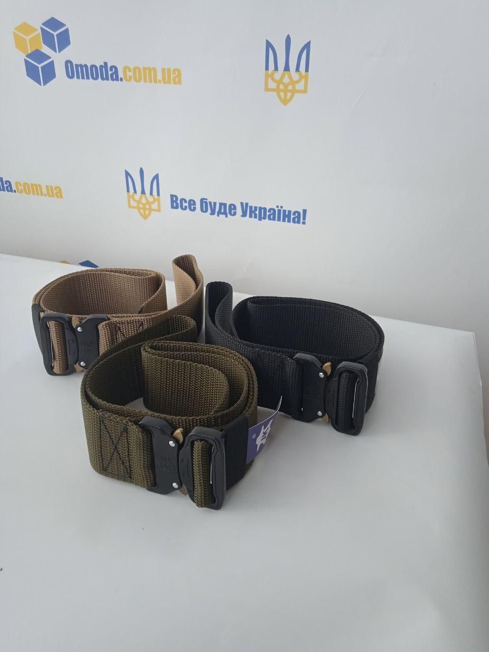 Ремень тактический Cobra с металлической пряжкой, брючный ремень стропа с быстроразъемной застежкой (ремінь такт_кобра_чор_5см)