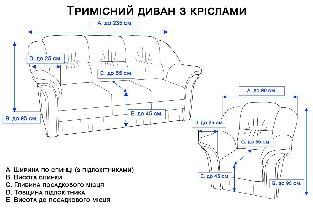 Жакардовий чохол на диван + 2 крісла з спідницею Сірий (KY-32004.3)