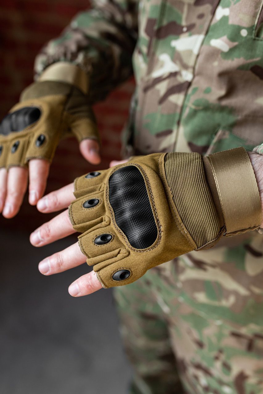 Рукавиці Тактичні Безпалі Койот (M) (UNL-500001)