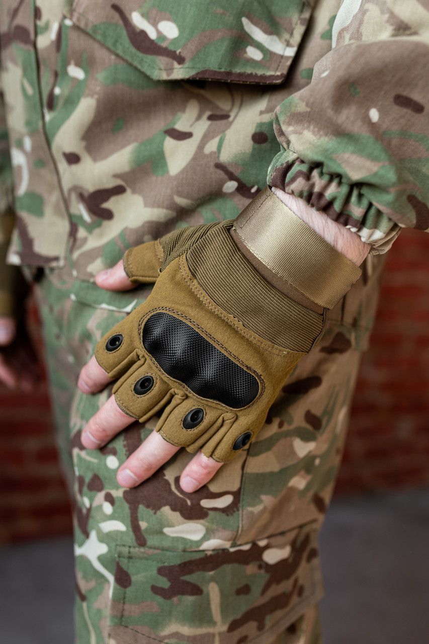 Рукавиці Тактичні Безпалі Койот (M) (UNL-500001)