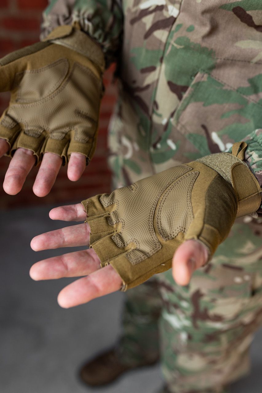 Рукавиці Тактичні Безпалі Койот (M) (UNL-500001)