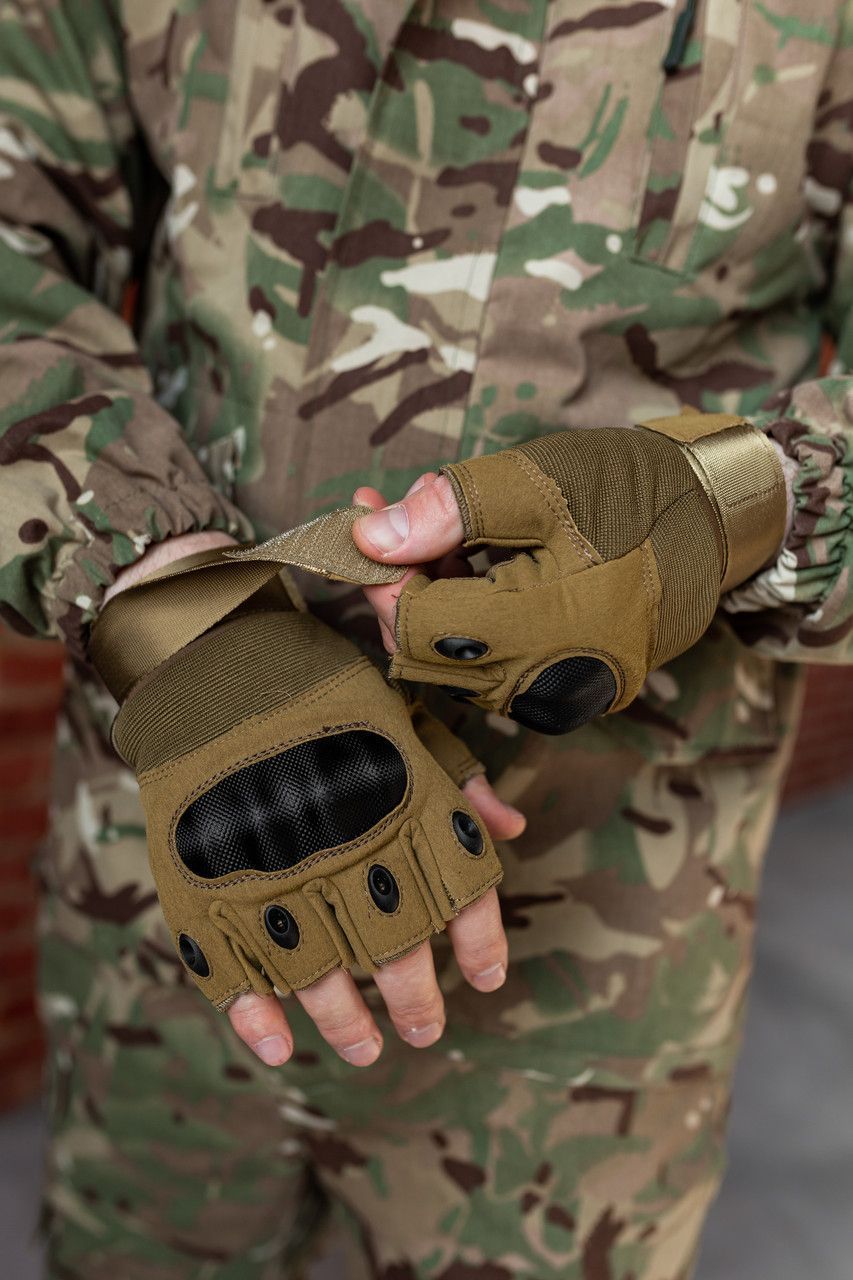 Рукавиці Тактичні Безпалі Койот (M) (UNL-500001)