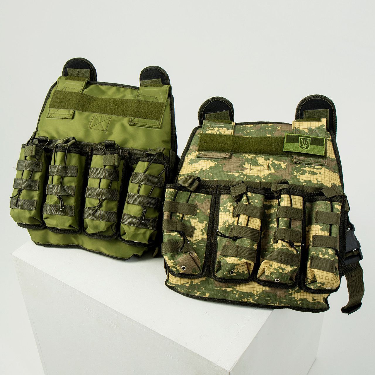 Разгрузочный жилет плитоноска без плит с системой Молли цвет олива, пиксель, клетка камуфляж (Разгрузка 16_05_олива)