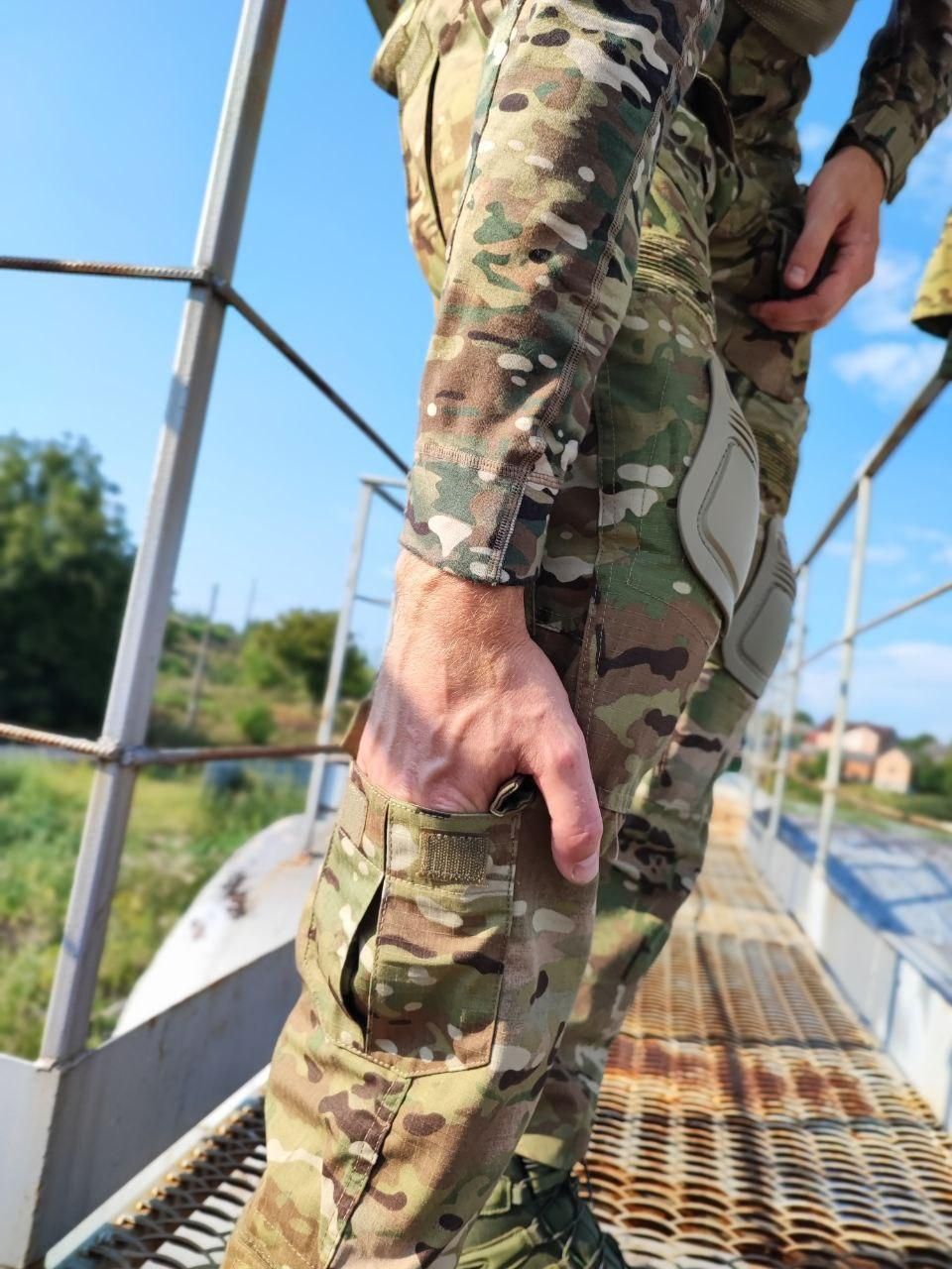 Тактичні чоловічі штани мультикам з наколінниками G3, широкий пояс (Бр Yevhev G3 мул/ребро_S)