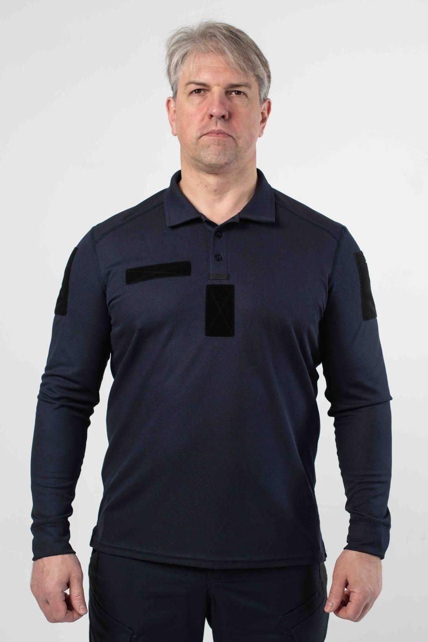 Поло синее Coolpass длинный рукав Military ДСНС (S) (FA-00948-S)