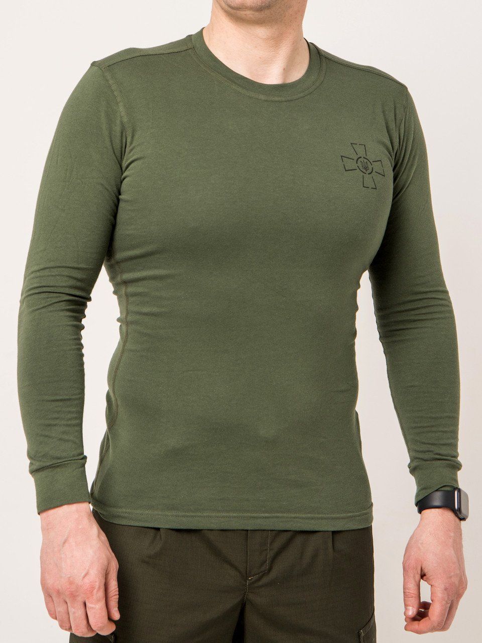 Лонгслив - футболка с длинным рукавом, цвет олива Размеры S(46) M(48), L(50), XL(52), 2XL(54), 3XL(56) 54 (фуфайка Лонгслив, 54)