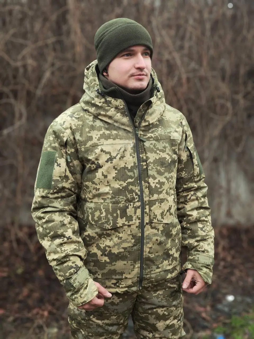 Куртка зимова тактична Піксель з підкладкою Omni-Heat, чоловіча камуфляжна куртка XXXL фото