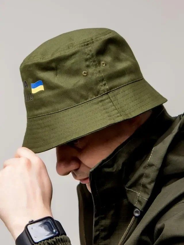 Панама цвета олива с надписью, размер 58-59 (панама олива с надписью)