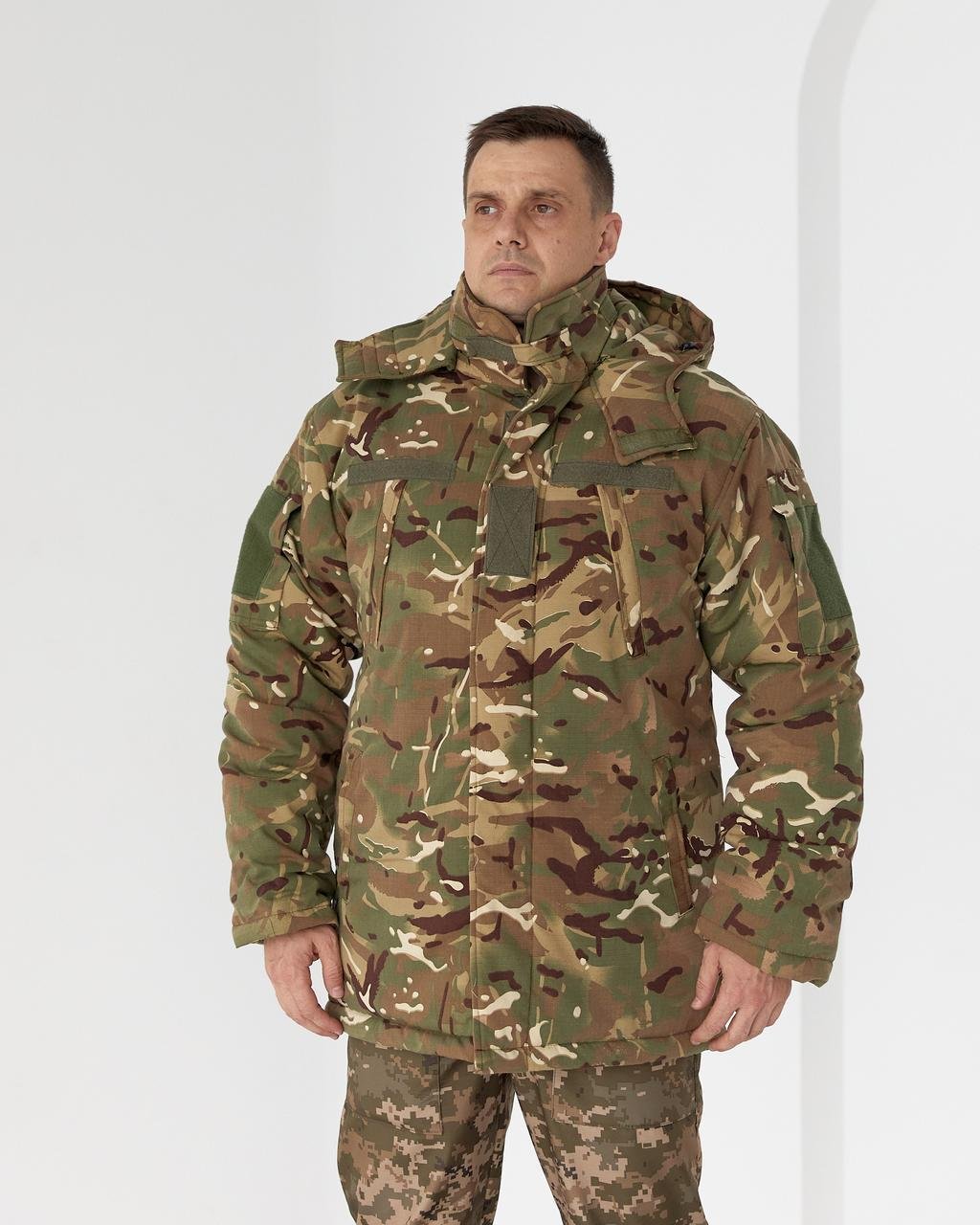 Бушлат зимовий Кордон-6 ЗСУ мультикам на синтепоні, чоловіча зимова камуфляжна куртка 60 фото