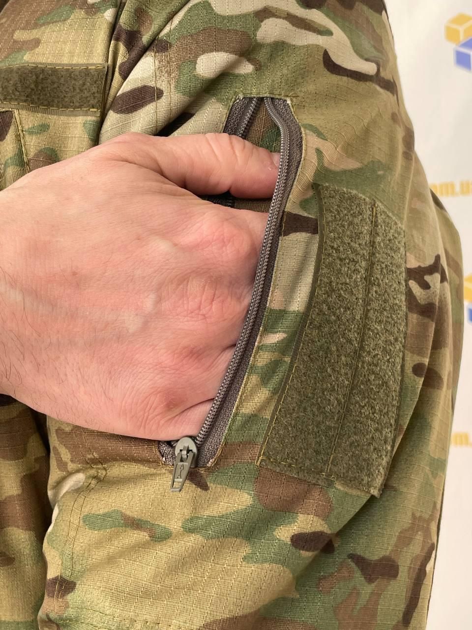 Бушлат тактический ЗСУ зимний Мультикам с капюшоном, утеплитель синтепон, флис, 44 (БушлатТС мульт ріпстоп_44)
