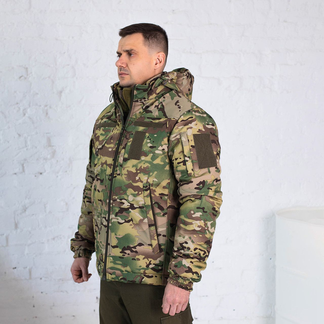 Бушлат зимовий тактичний Мультикам софтшелл з підкладкою Omni-Heat, чоловіча утеплена камуфляжна куртка 56 (бушлатТС_омні мульт_56)