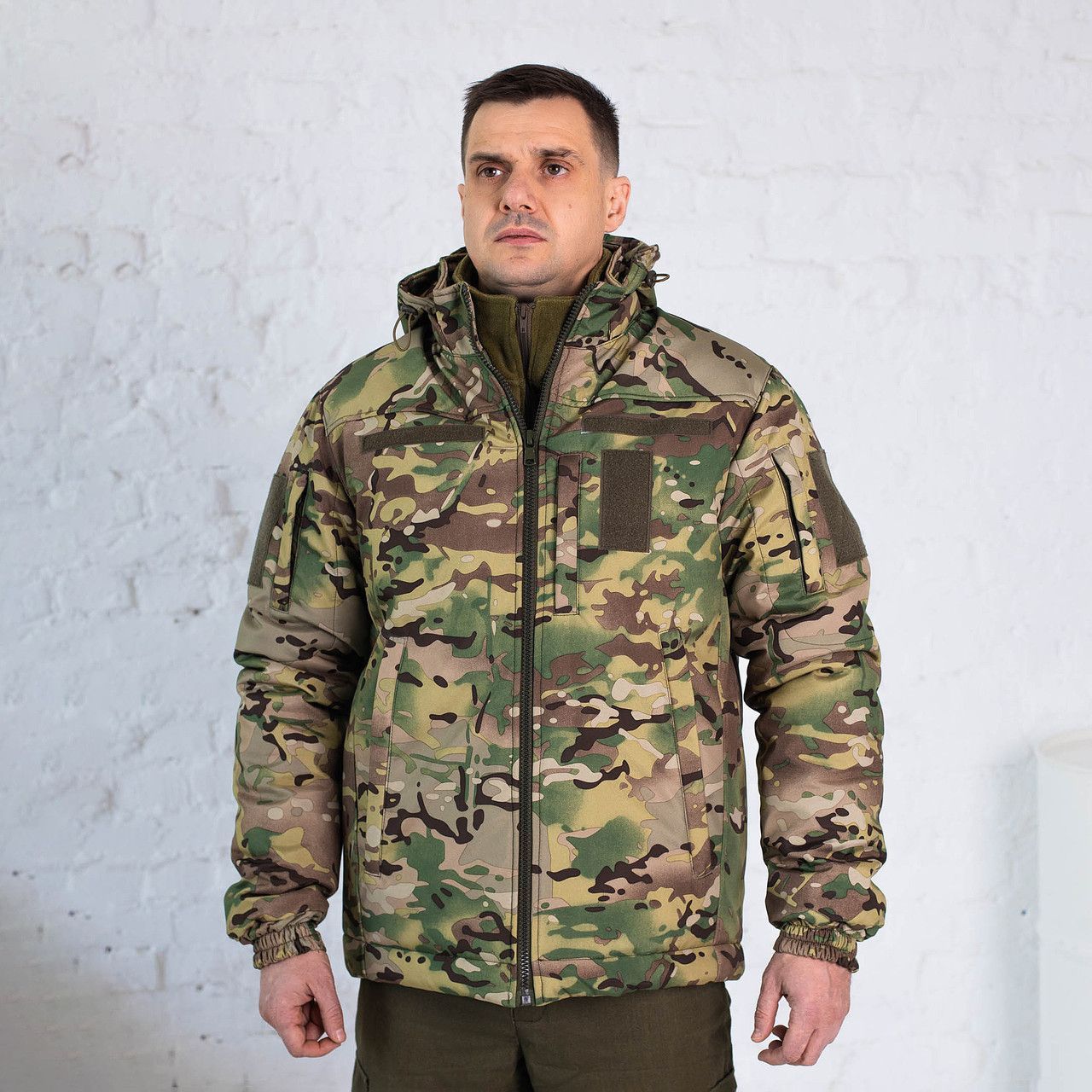 Бушлат зимовий тактичний Мультикам софтшелл з підкладкою Omni-Heat, чоловіча утеплена камуфляжна куртка 56 (бушлатТС_омні мульт_56)
