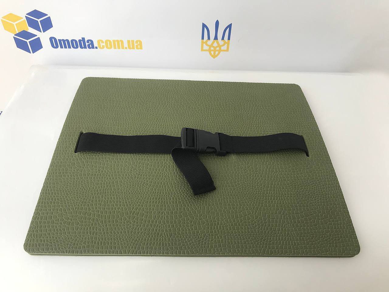 Сидіння-каремат туристичне, кріплення гумка з застібкою фастекс Розмір 36х30х8 см колір олива (Сидушка каремат)