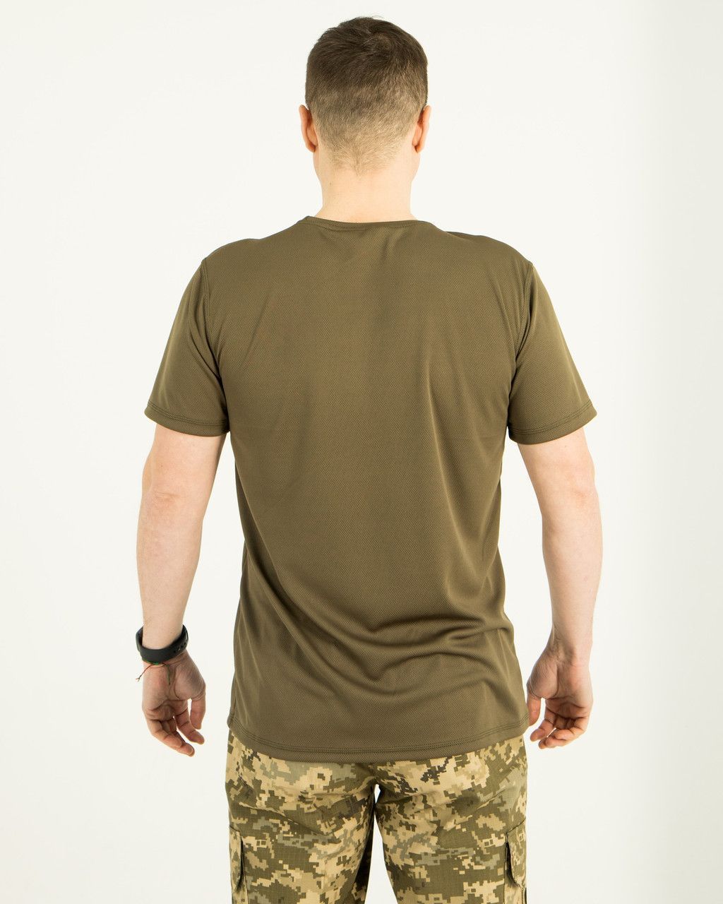 Футболка мужская милитари тактическая олива ткань кулмакс (Футболка кулмакс олива 46)