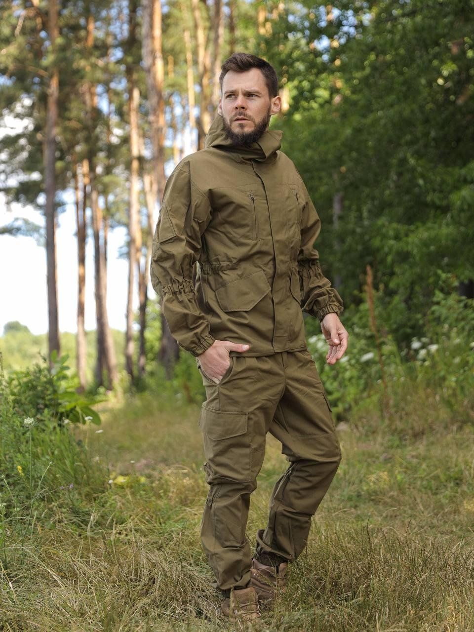 Тактичний Костюм Undolini Горка Олива Конвас (48) (UNL-300302)