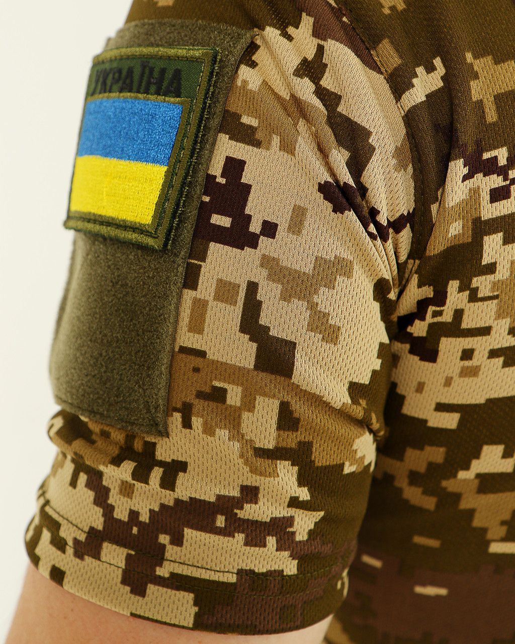 Футболка тактическая Поло пиксель с липучками под шевроны, военная камуфляжная футболка Кулпас (поло ССЛ_піксель_42)