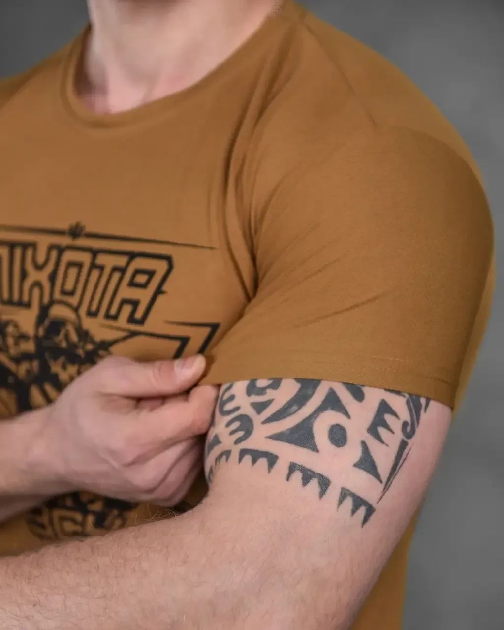Футболка тактична "Піхота ЗСУ" койот, потовідвідна тканина Coolmax (футболка ПіхотаЗСУ койотS)