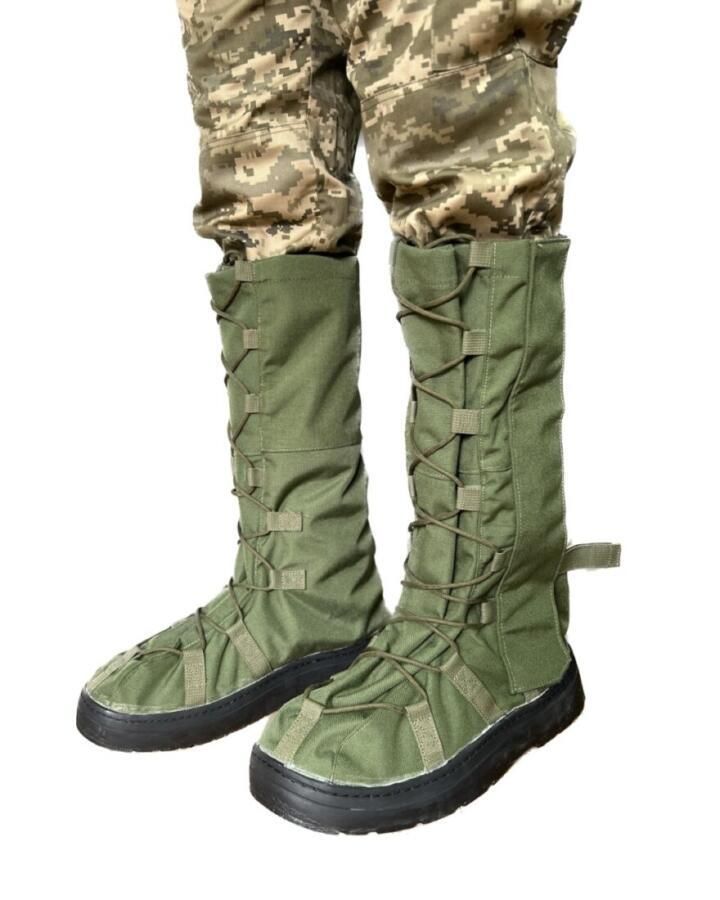 Бахилы тактические для военных / Гамаши Cordura олива, водонепроницаемые бахилы (бахіли_2062БРЦ олив_42/45)