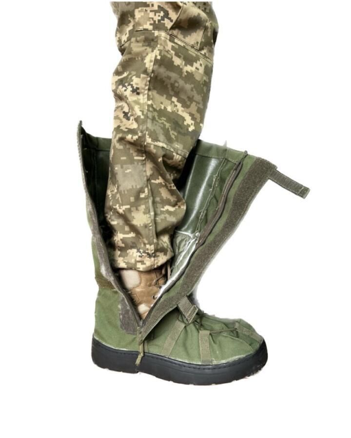 Бахилы тактические для военных / Гамаши Cordura олива, водонепроницаемые бахилы (бахіли_2062БРЦ олив_42/45)