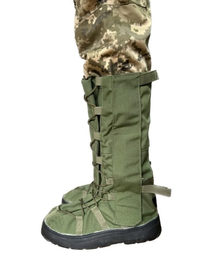 Бахилы тактические для военных / Гамаши Cordura олива, водонепроницаемые бахилы (бахіли_2062БРЦ олив_42/45)