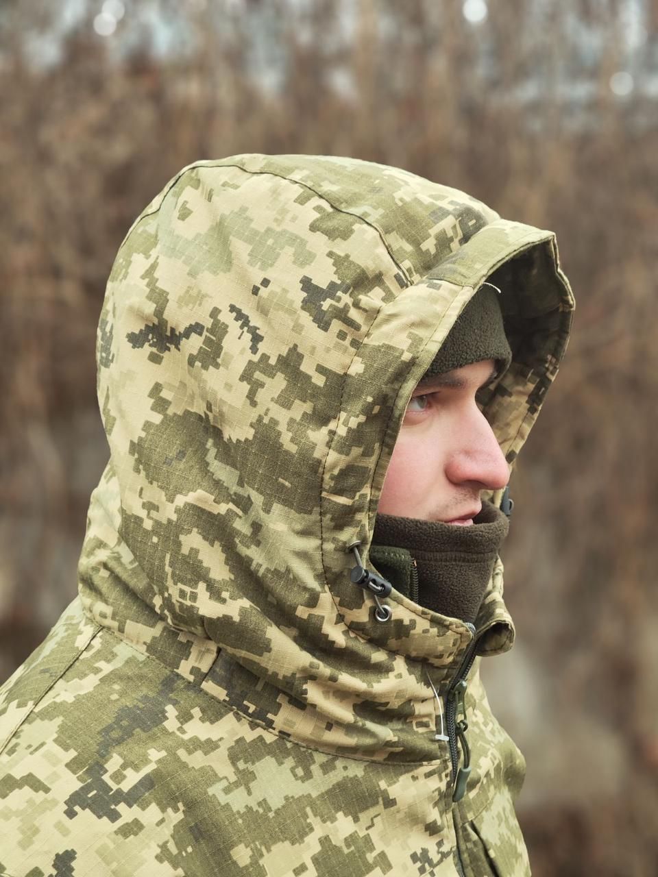 Куртка зимняя тактическая Пиксель с подкладкой Omni-Heat, мужская камуфляжная куртка M (куртМ65_омні ріпст пікс_M)