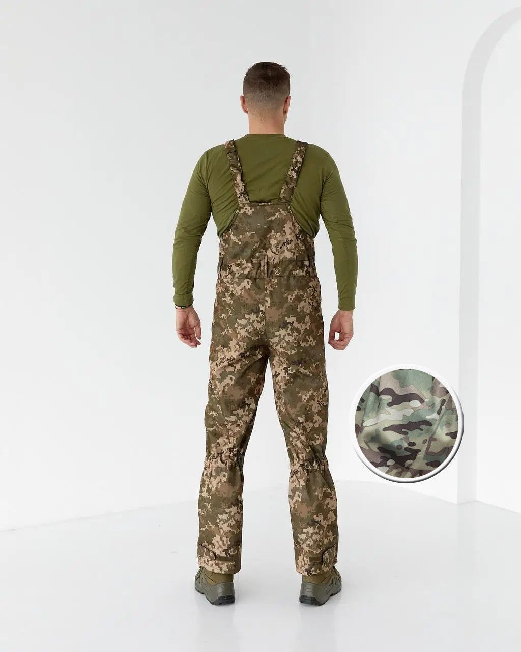 Комбинезон утепленный тактический Мультикам softshell, мужской зимний полукомбинезон (комбінезон ТС мульт_46/48)