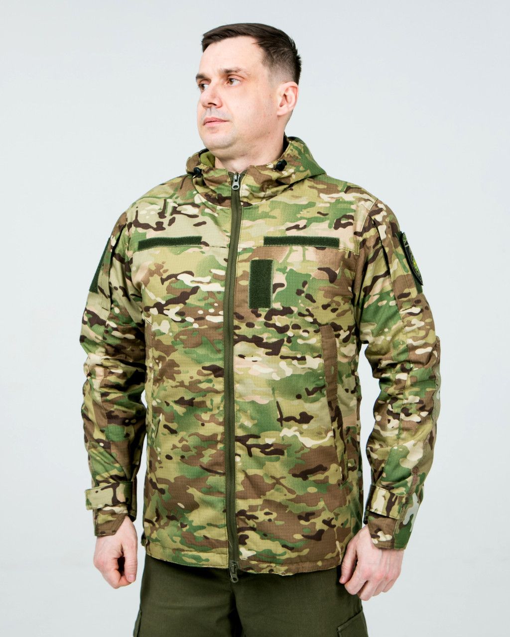 Куртка тактична демісезонна Мультикам ріпстоп, чоловіча утеплена камуфляжна куртка на флісі