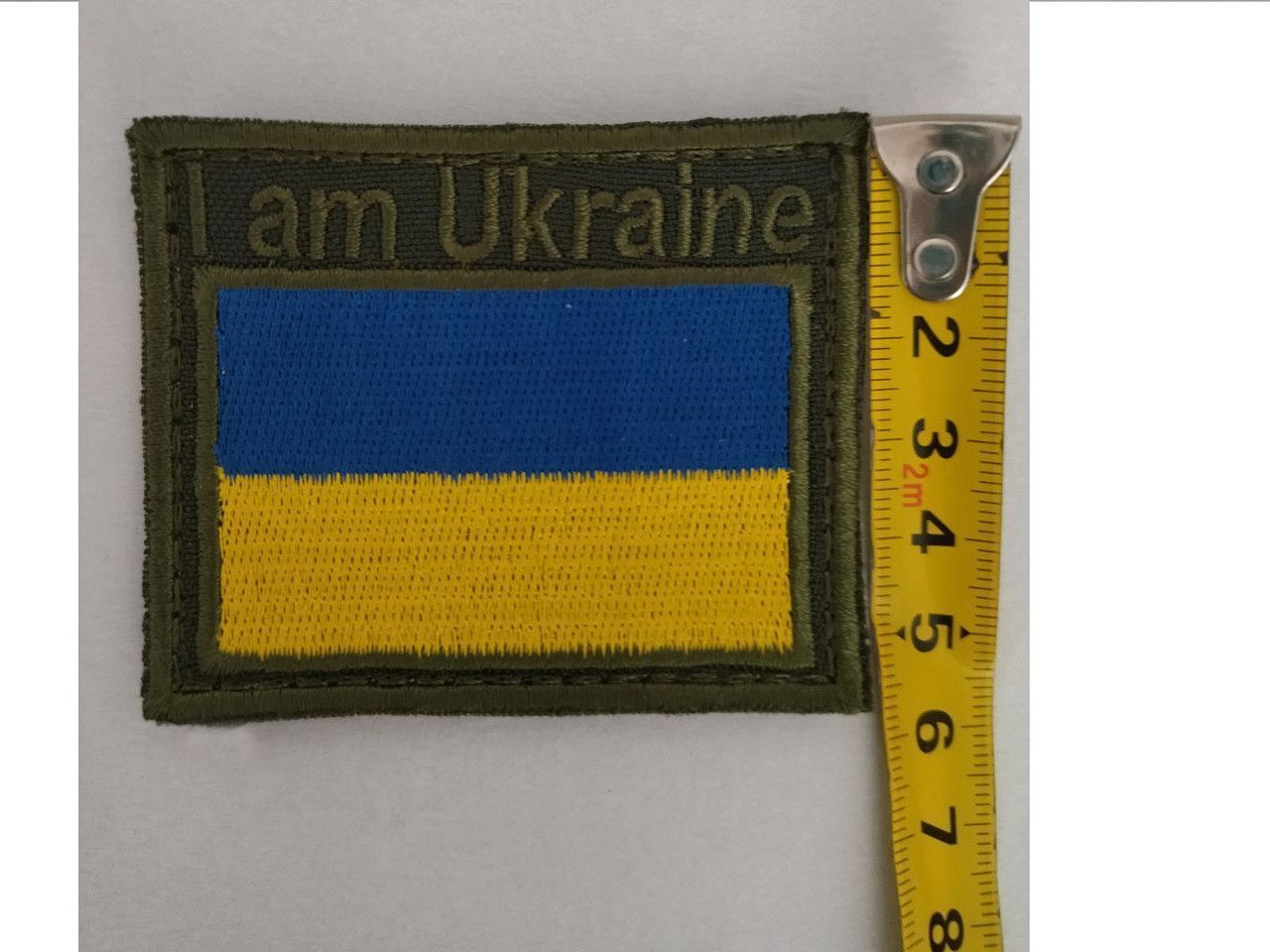 Шеврон эмблема Флаг Украины и надписью I am Ukraine на липучке Размер 70&times;55 мм