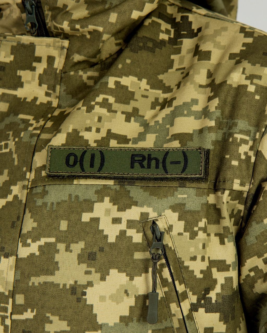 Шеврон планка патч група Крові - Перша резус Негативний на липучці, колір олива Розмір шєврону 130&times;25 мм (Ш 0(I) Rh(-) олива)