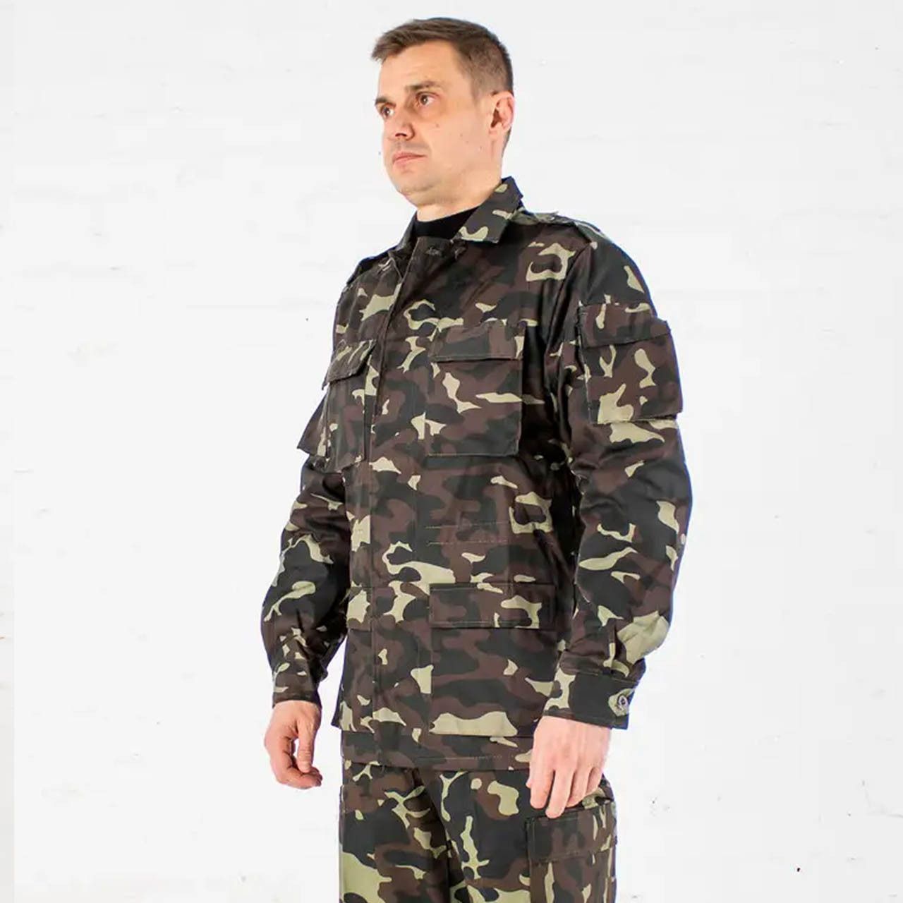 Куртка прямая камуфляж Дубок Одесса для охраны, ткань саржа, 56 (курткаЦЧ дубокОд пряма_56)